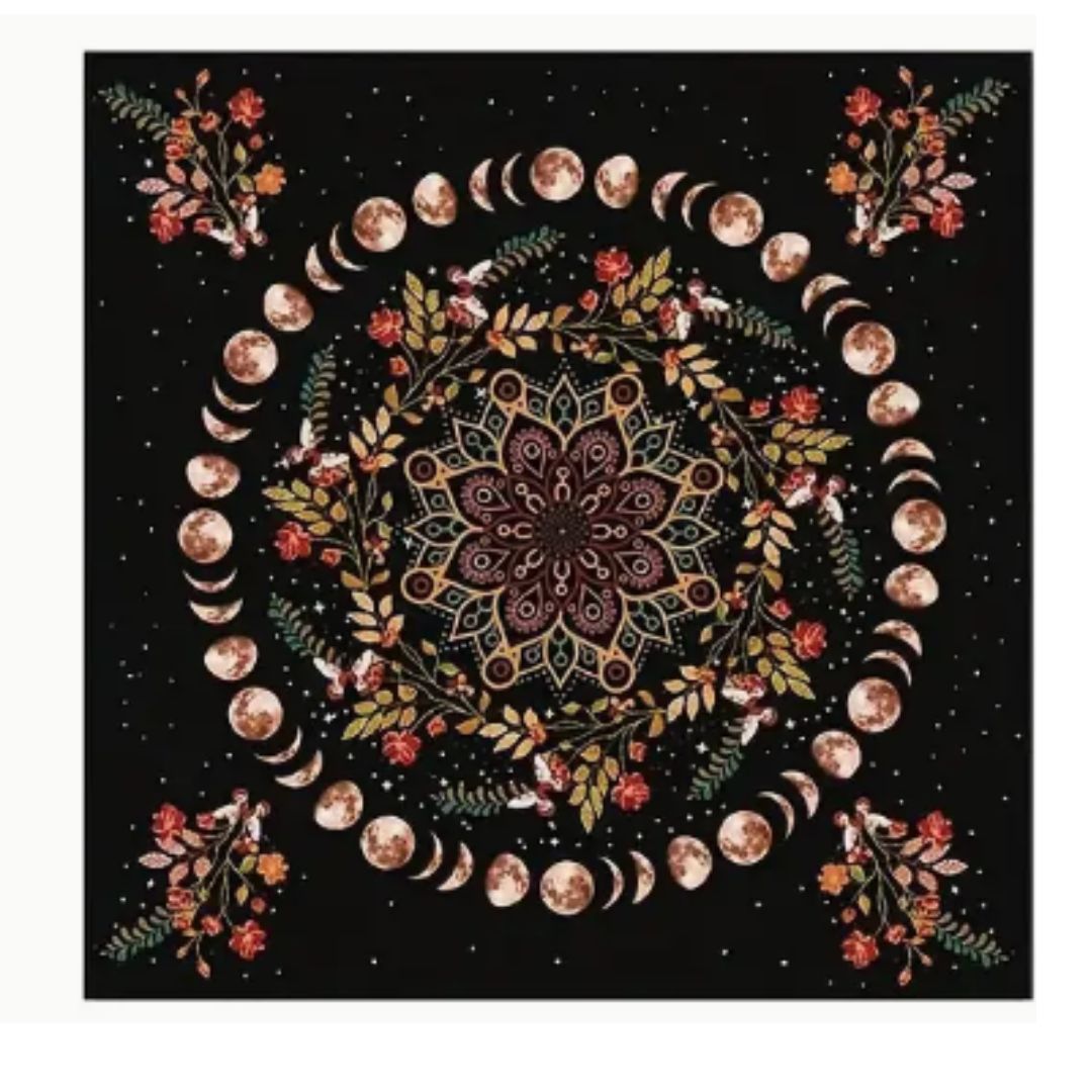 Moon Phase/Botanical Tarot/Altar Cloth