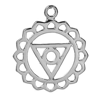 Chakra Charm Pendant Silver Tone