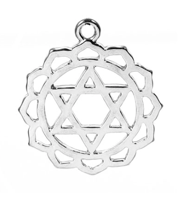 Chakra Charm Pendant Silver Tone