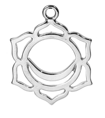 Chakra Charm Pendant Silver Tone