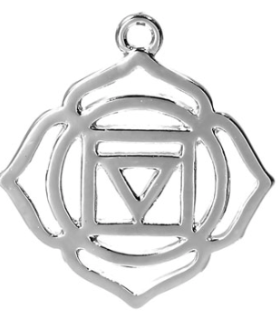 Chakra Charm Pendant Silver Tone