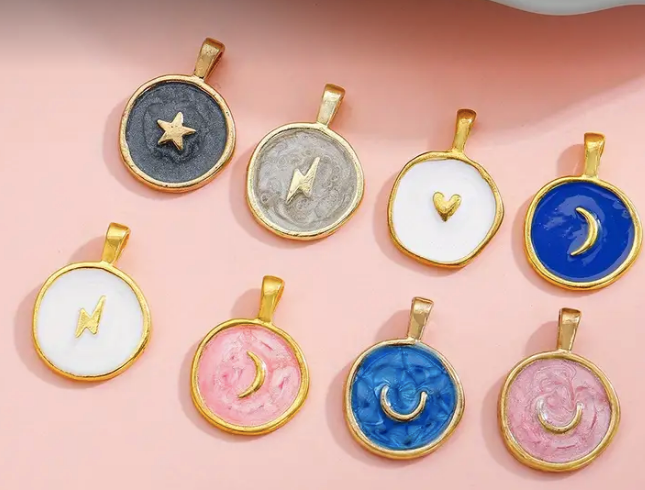 Assorted Enamel Charm (Lightning, Moon,Star,Heart)