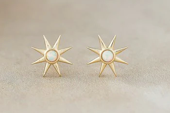 Gold Plate Opalite Studs