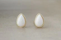 Gold Plate Opalite Studs