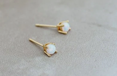 Gold Plate Opalite Studs