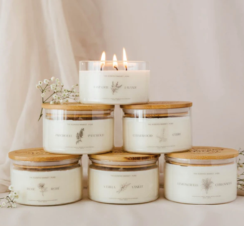 The Scented Market Soy Wax 3 Wick Candles 14 oz