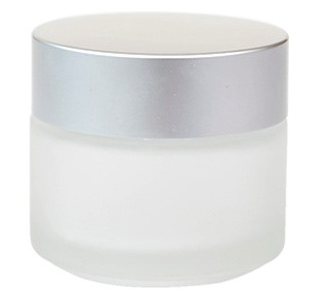 Classic Round Frosted (w Silver Matt Cap) Glass Jar 100mL
