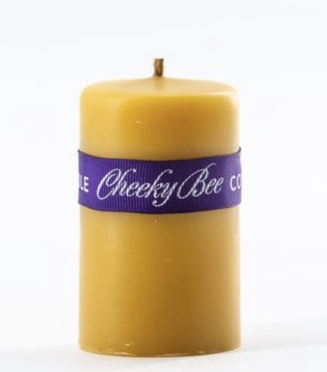 Smooth Pillar Beeswax Candle – Gold 1.5"x3"