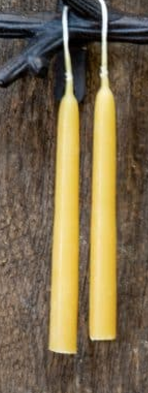 10" Gold Beeswax Tapers (Thin)