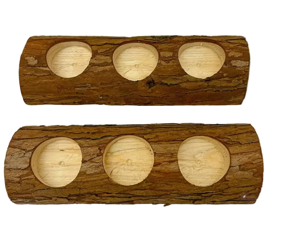 Wooden 3 candle holder