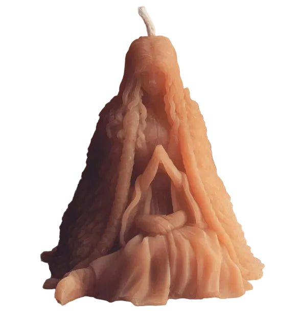 Two Armed Witch Beeswax Candle