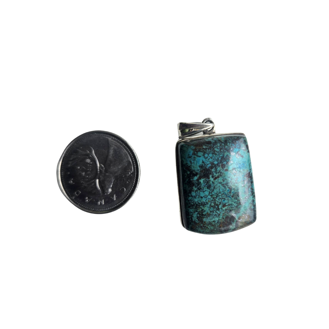 Chrysocolla Pendant, lg, almost rectangular