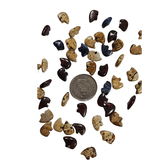 Zuni Bear Bead, Various Stones