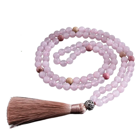 Mala, Rose Quartz/Rhodonite