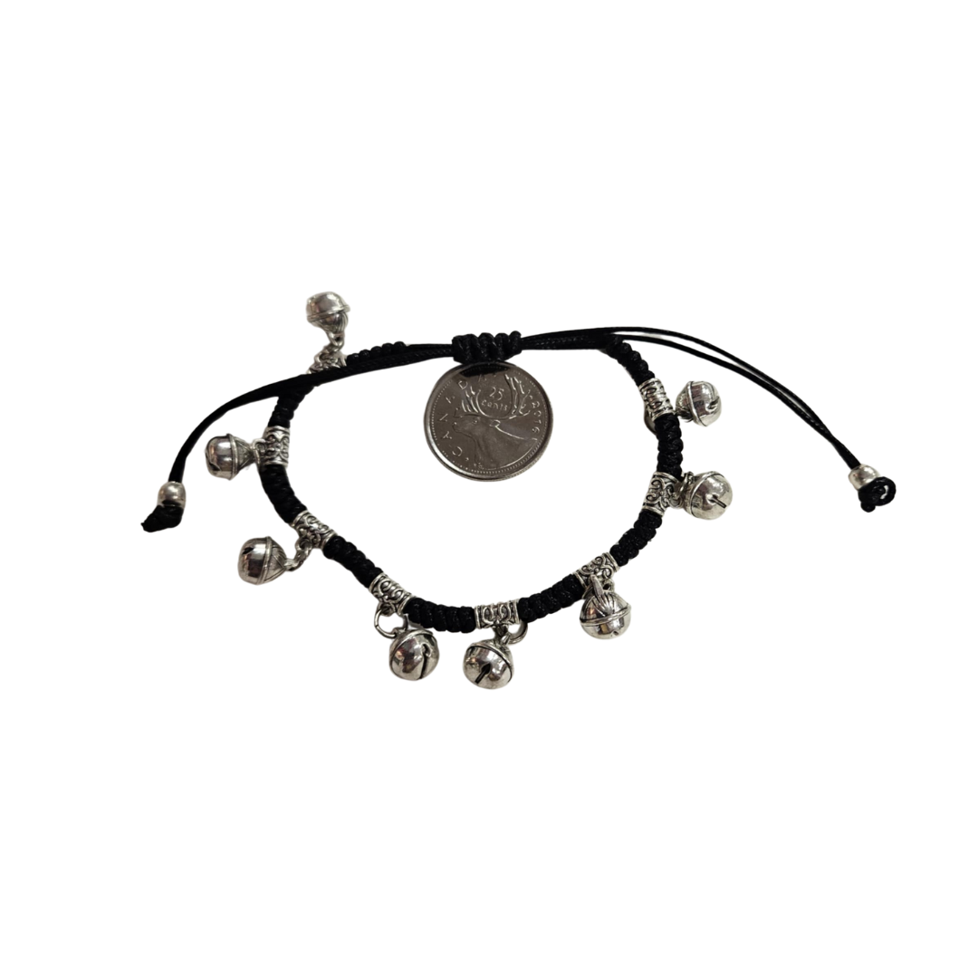 Anklet, Black Knotted With Bells