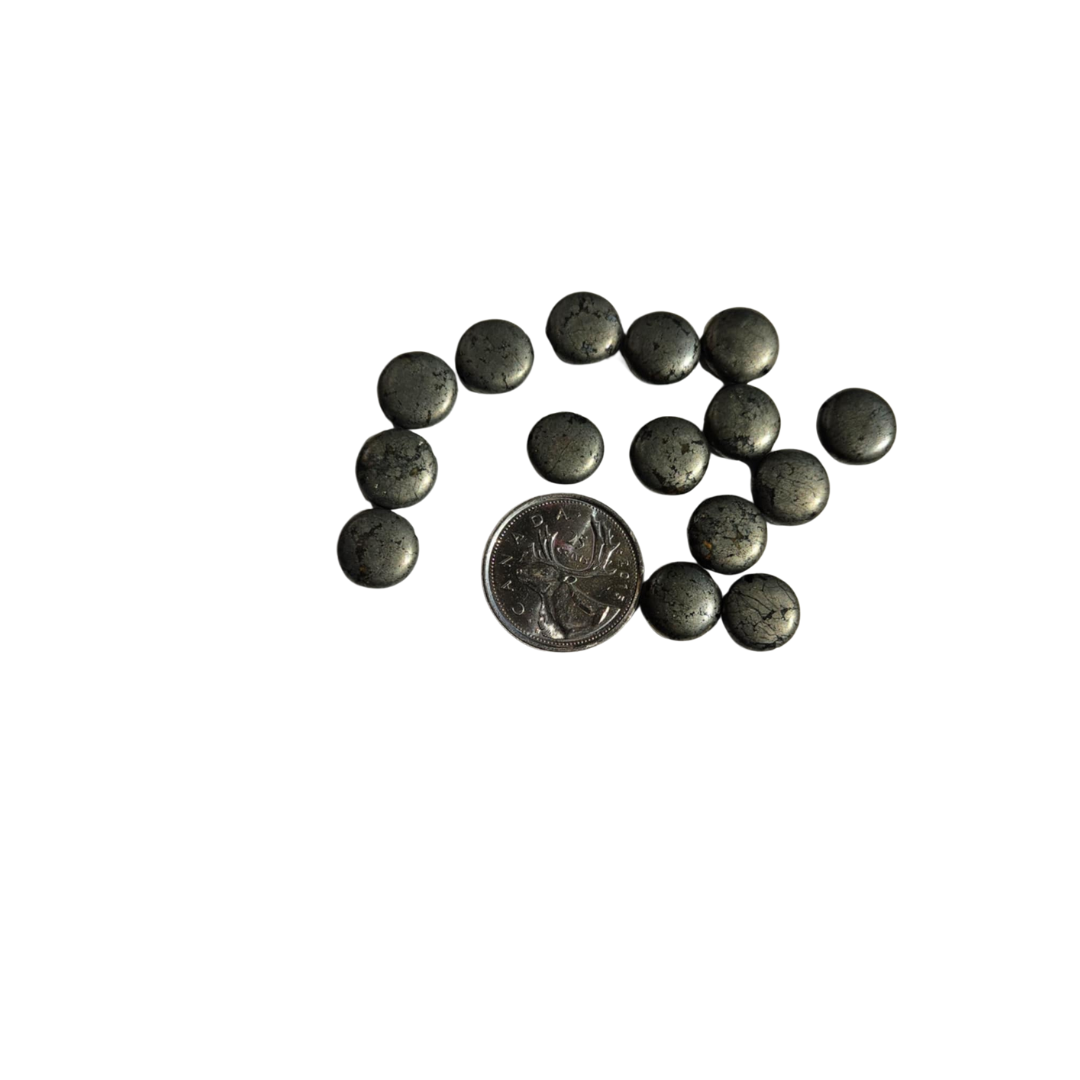 Pyrite Coin-Shaped Bead