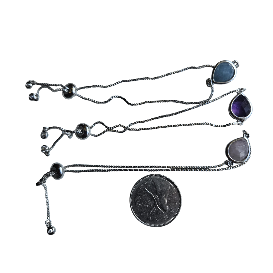 Adjustable Bracelet, Various Crystals