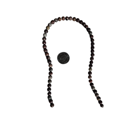 8 mm Dendritic Jasper Strand 15.5 in