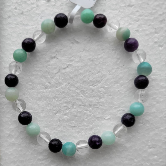Calming - Amazonite/Lepidolite/Quartz Bracelet