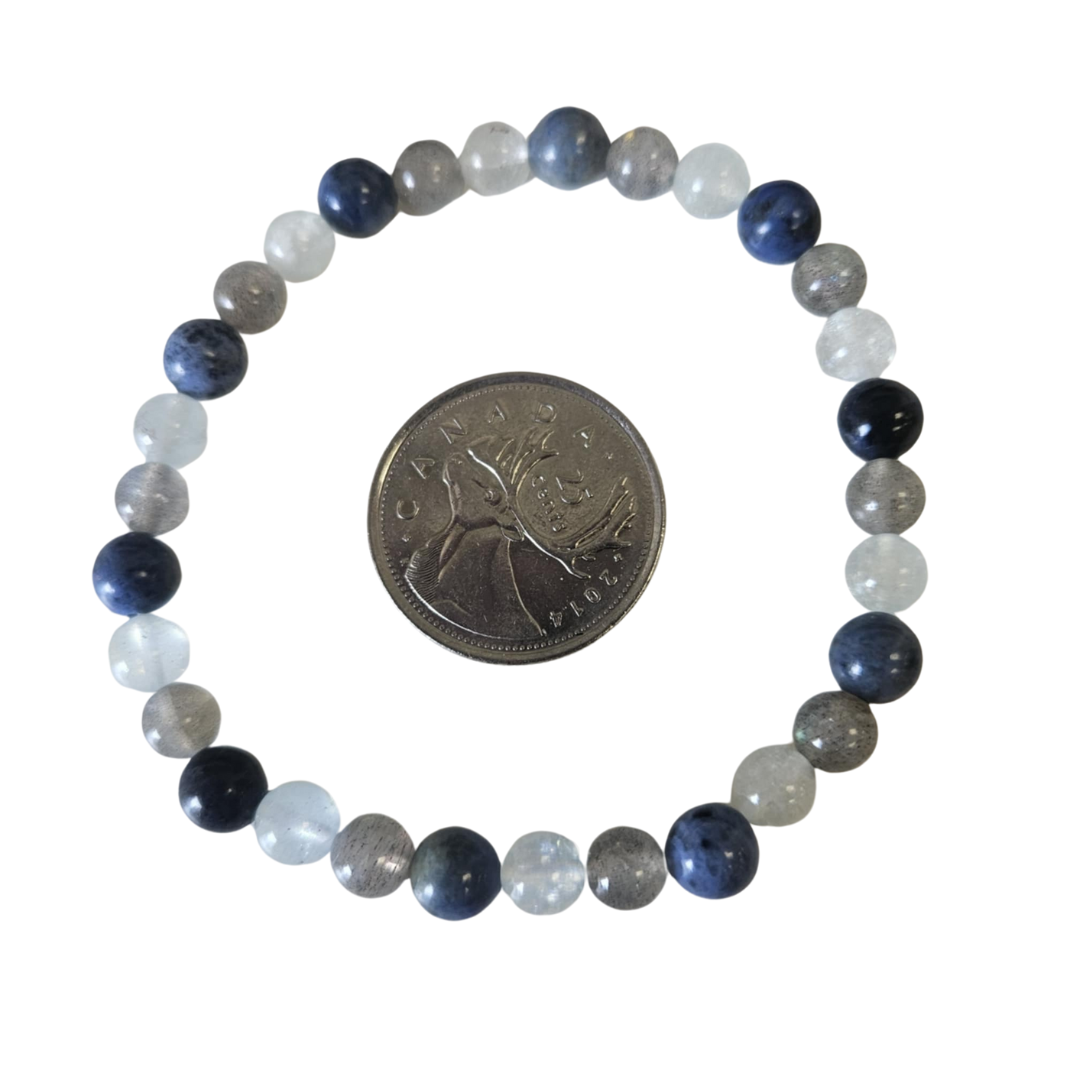 Blue Labradorite/Dumortierite/Aquamarine Bracelet