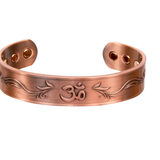Magnetic Copper Om Bracelet