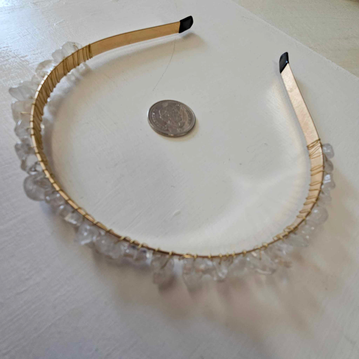 Double row crystal headband