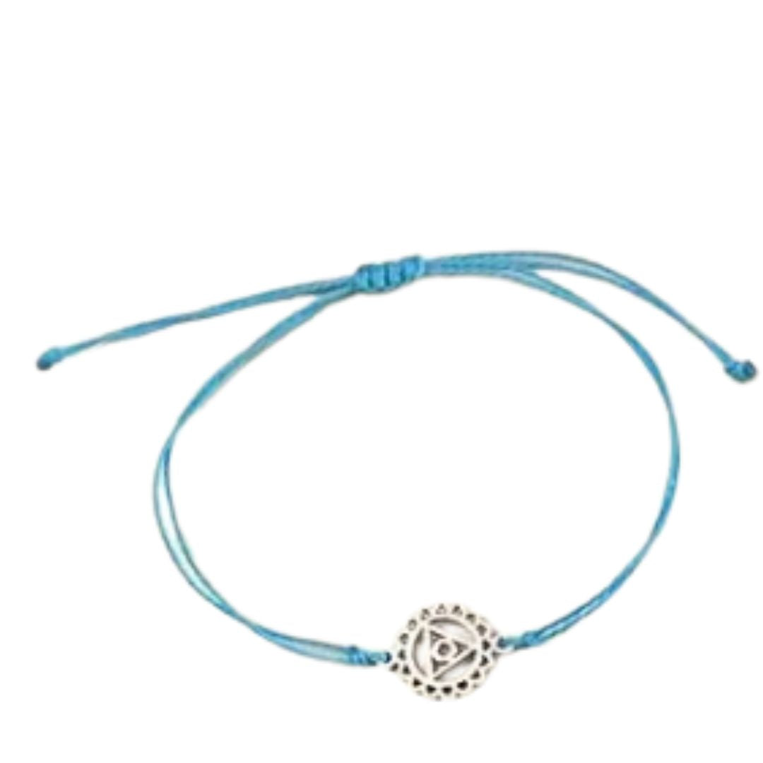 Chakra Bracelet, Zinc Symbol, Coloured Cord