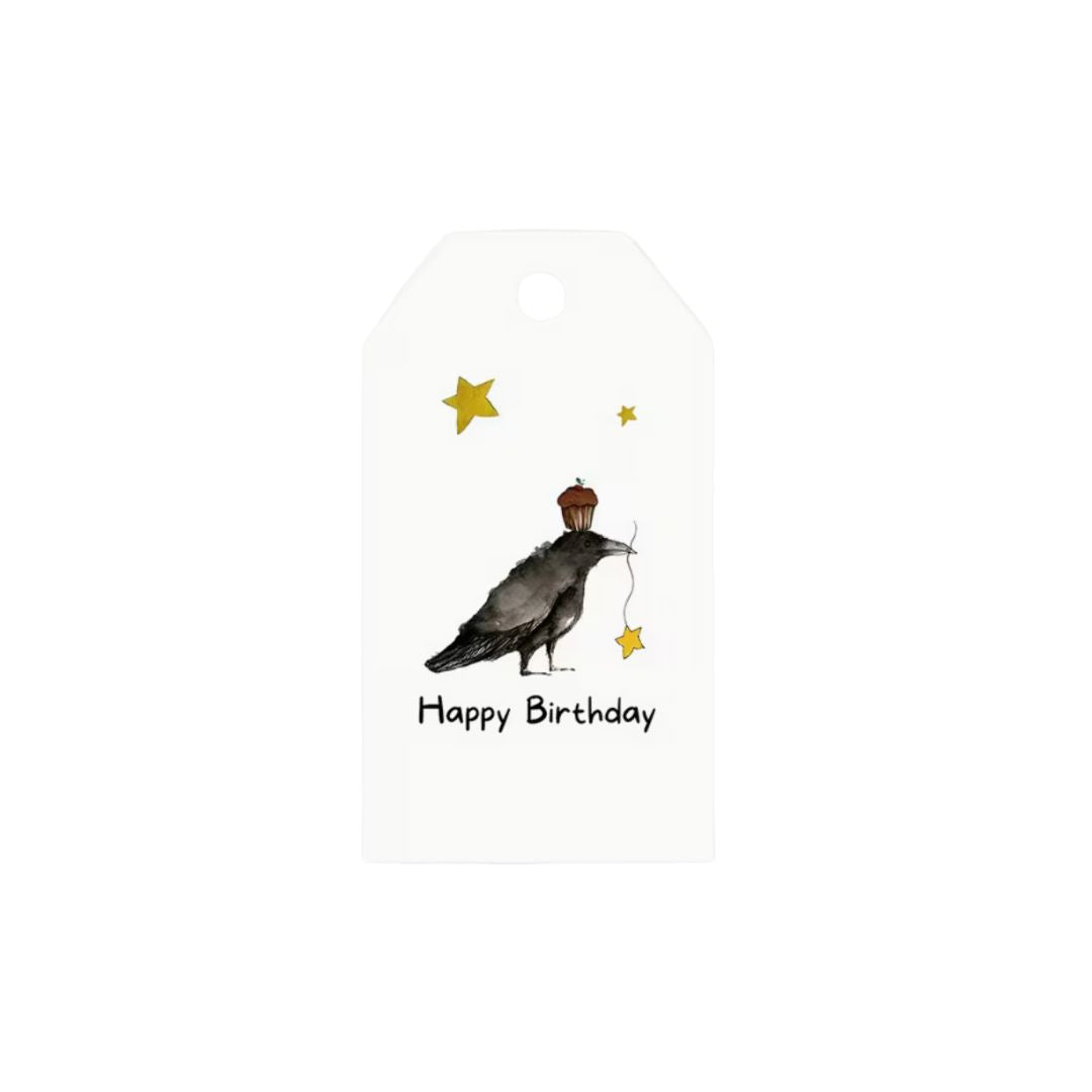 Happy Birthday Crow Gift Tag