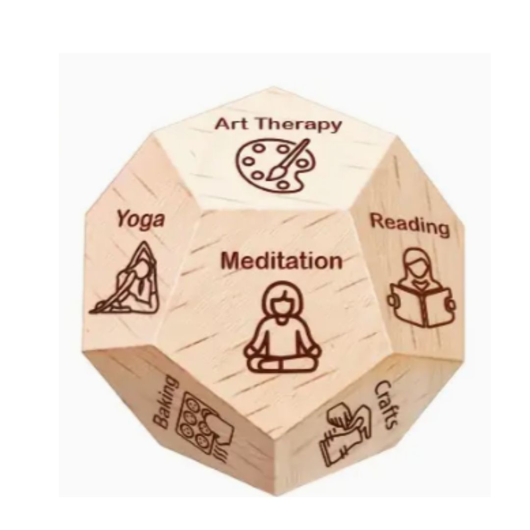Wooden Self care dice