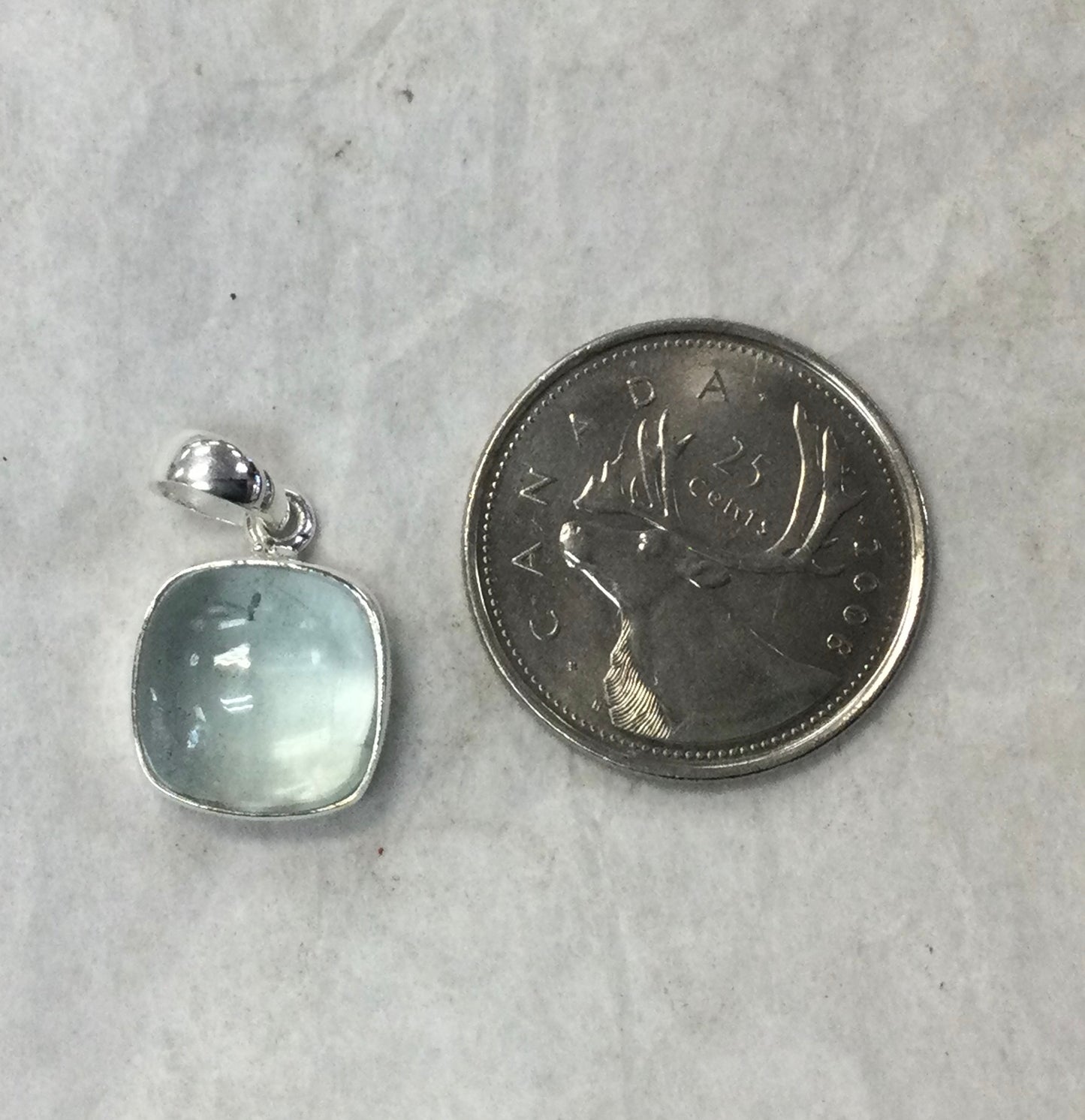 Aquamarine Square Pendant