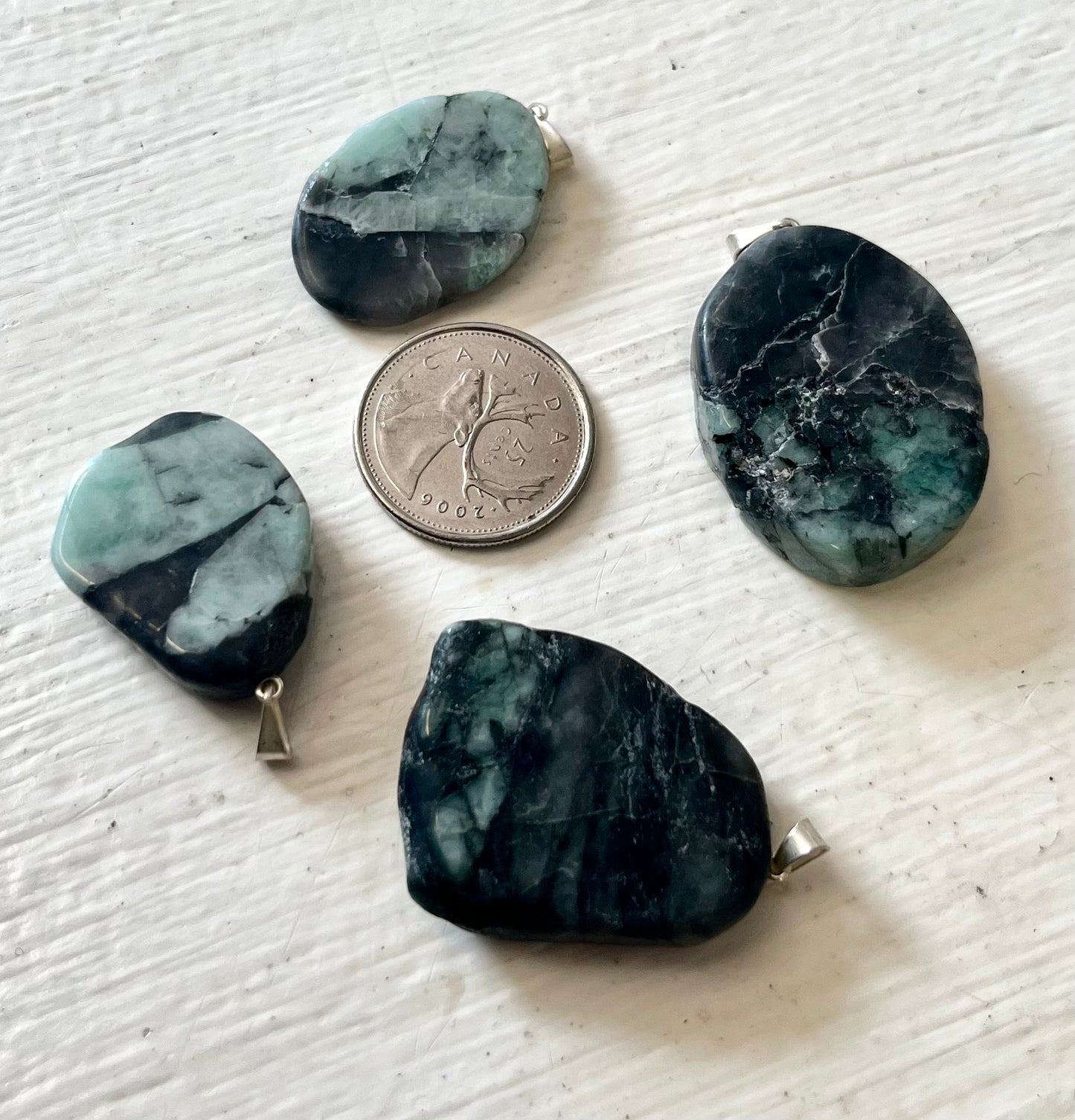 Polished Emerald Freeform Pendant