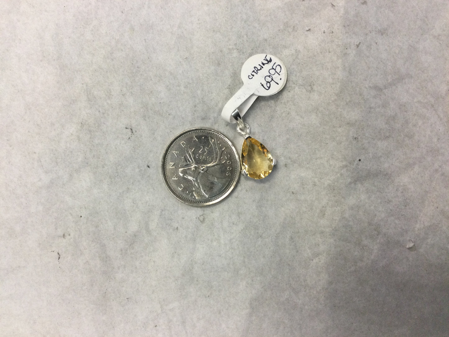 Faceted Teardrop Citrine Pendant