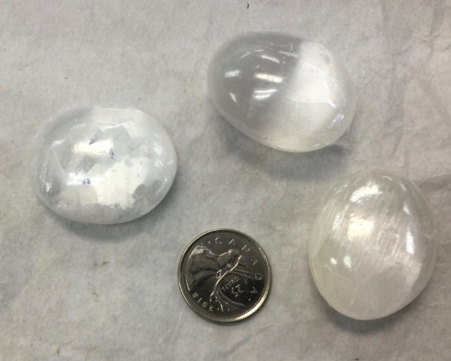 Selenite Palm Stone