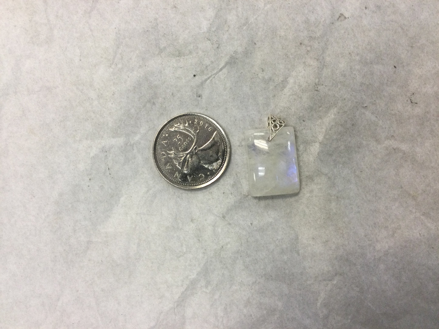 Rectangle Rainbow Moonstone Pendant