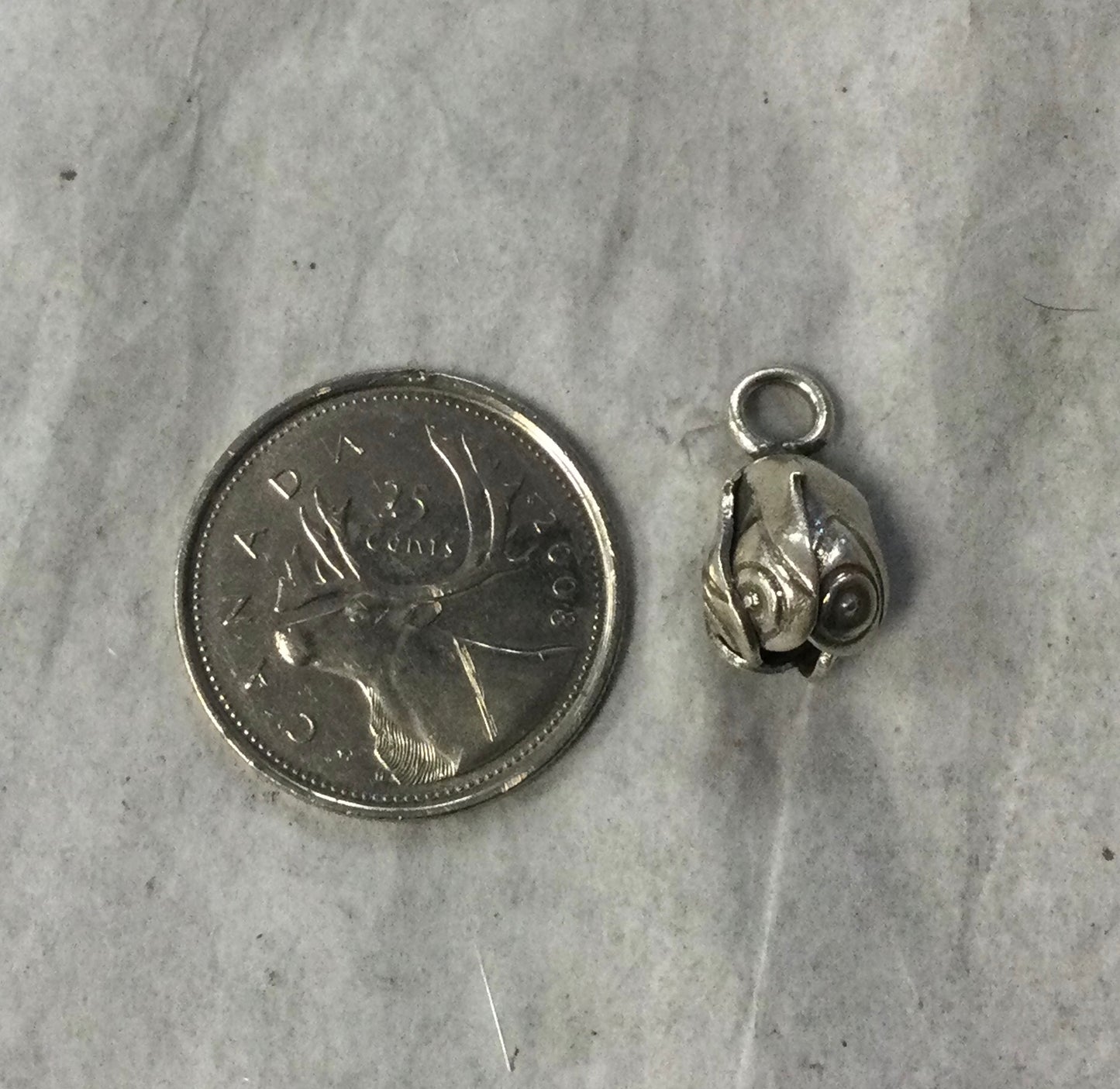 Silver Closed Flower Bud Pendant