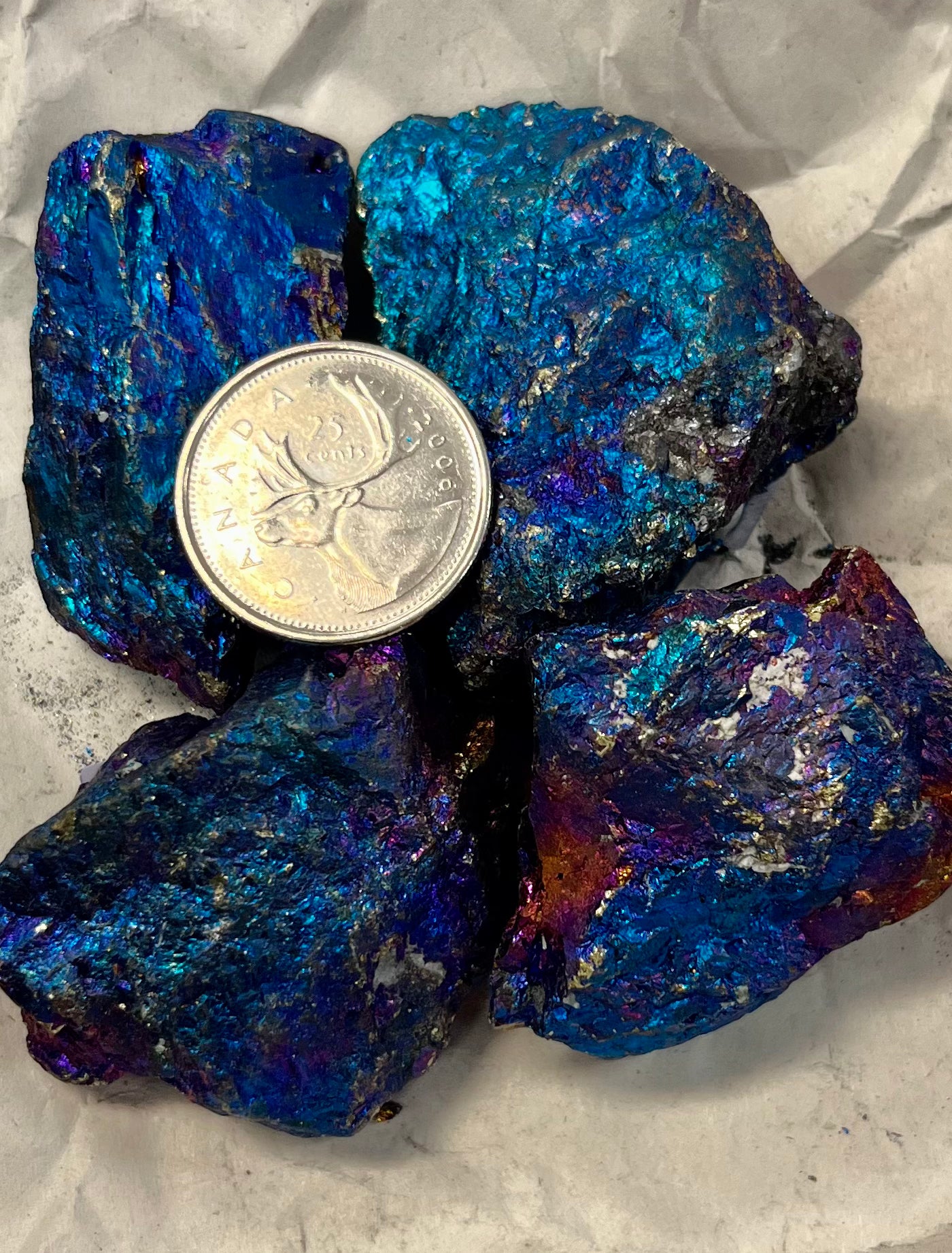 Blue Peacock Ore (Chalcopyrite), Large