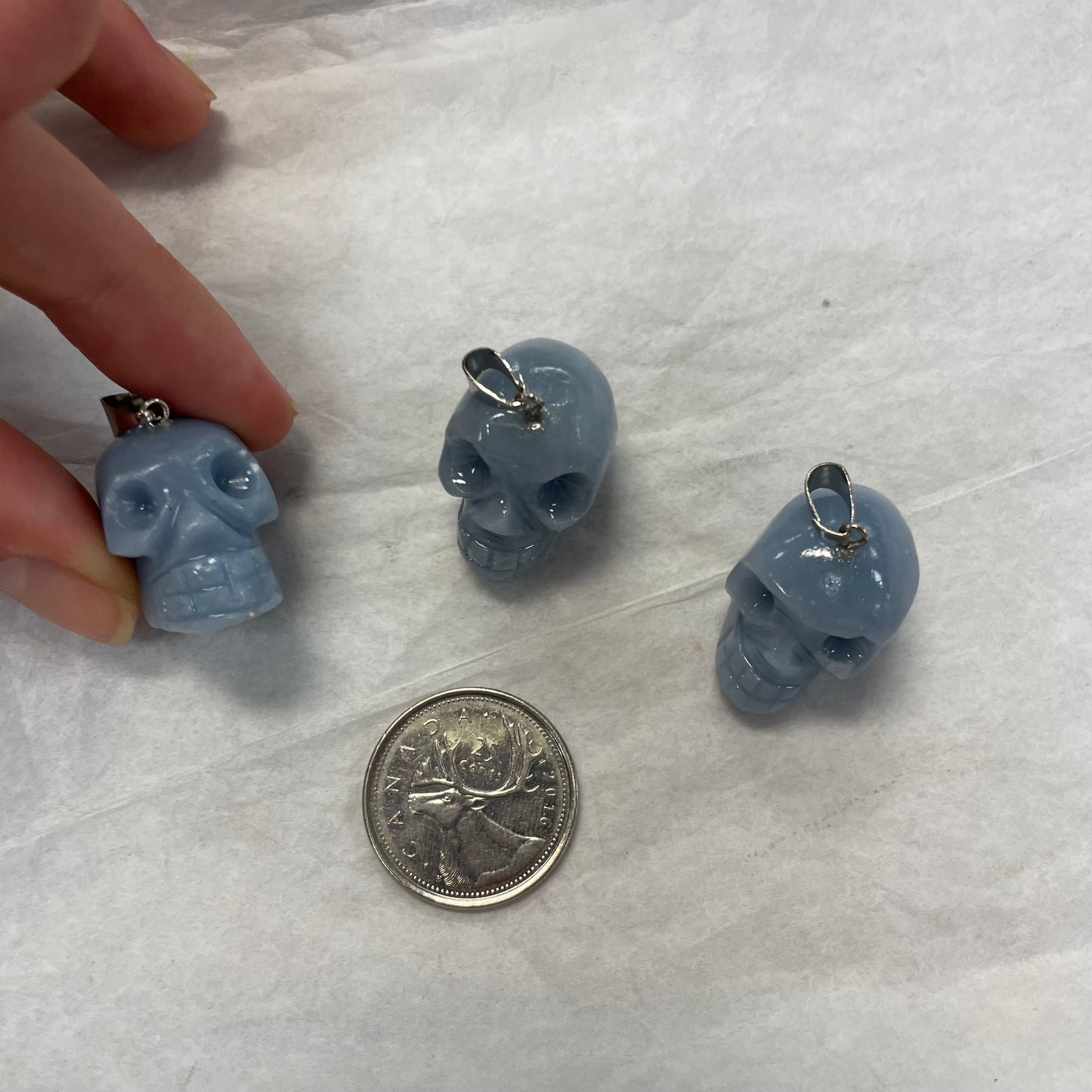 Angelite skull pendant