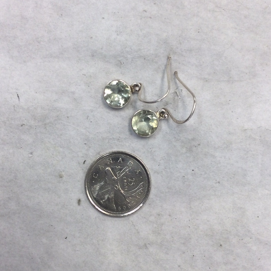 Drop Faceted Prasiolite Earrings