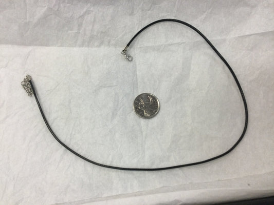 Faux Leather Black Cord Necklace with Clasp