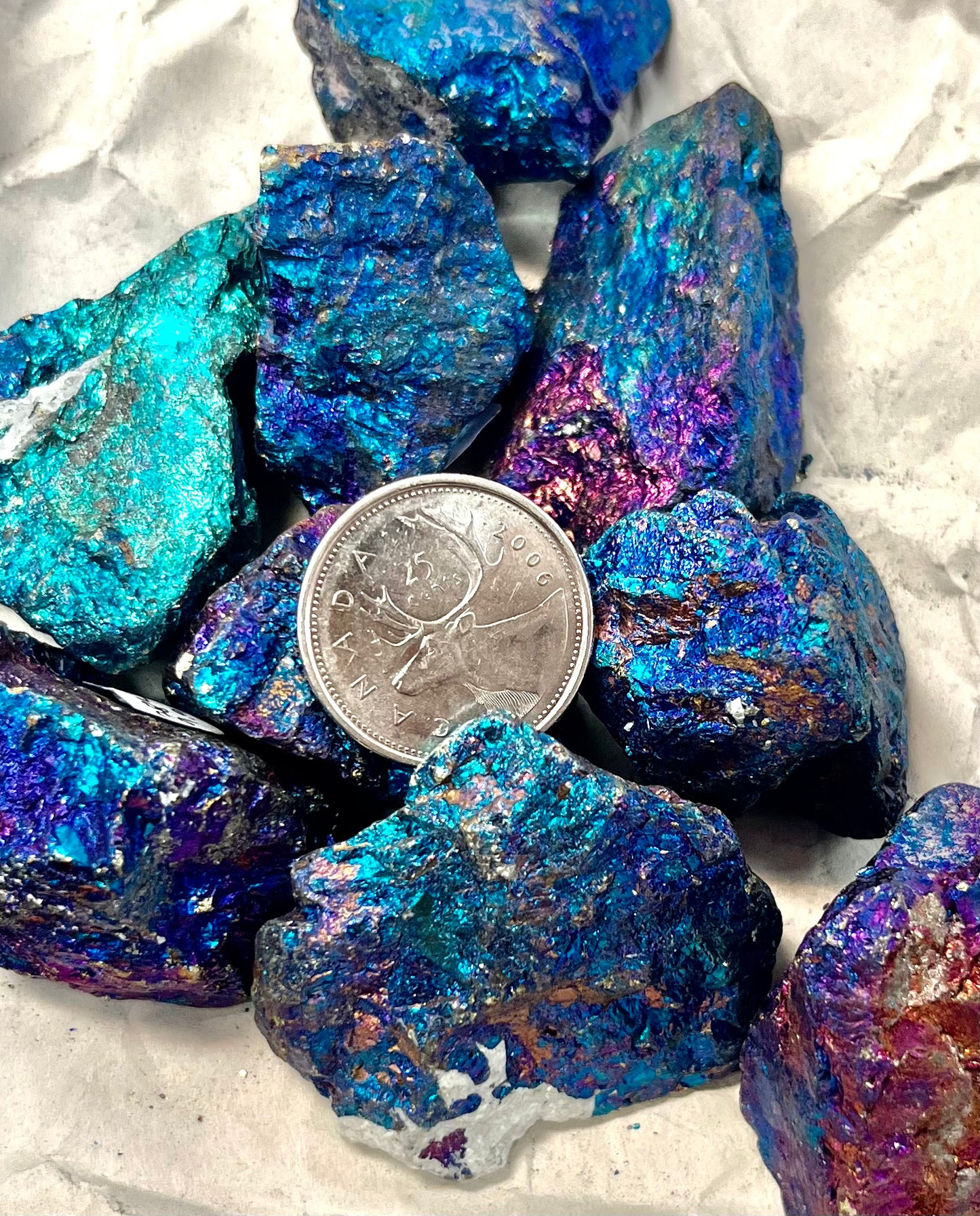 Blue Peacock Ore (Chalcopyrite), Large