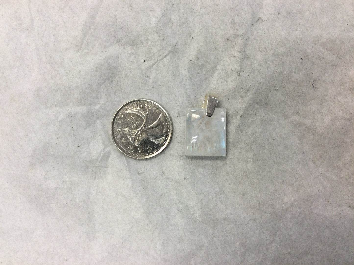 Rectangle Rainbow Moonstone Pendant