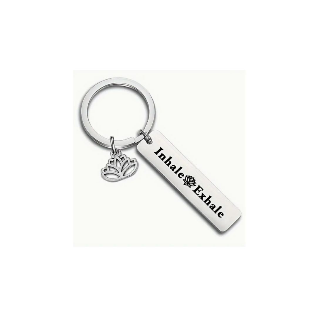 Inhale/Exhale Lotus Keychain