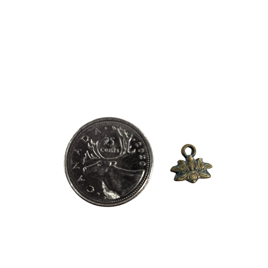 Antiqued Metal Lotus Charm