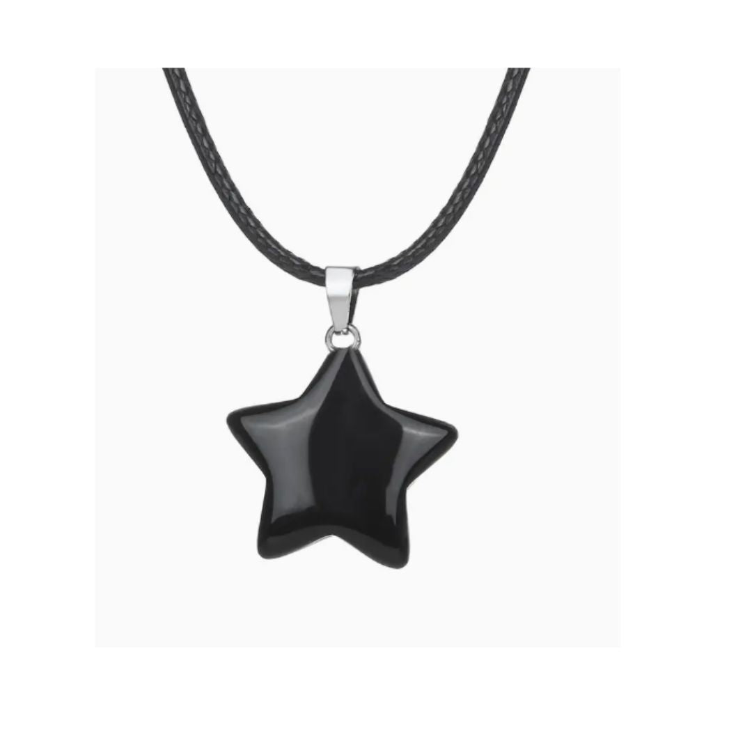 Crystal Star Pendant with Cord