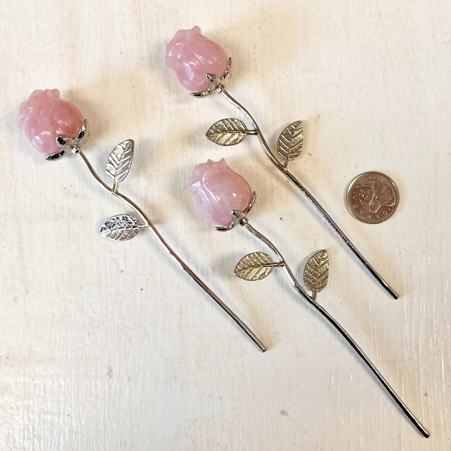 Rose Quartz Roses 15cm