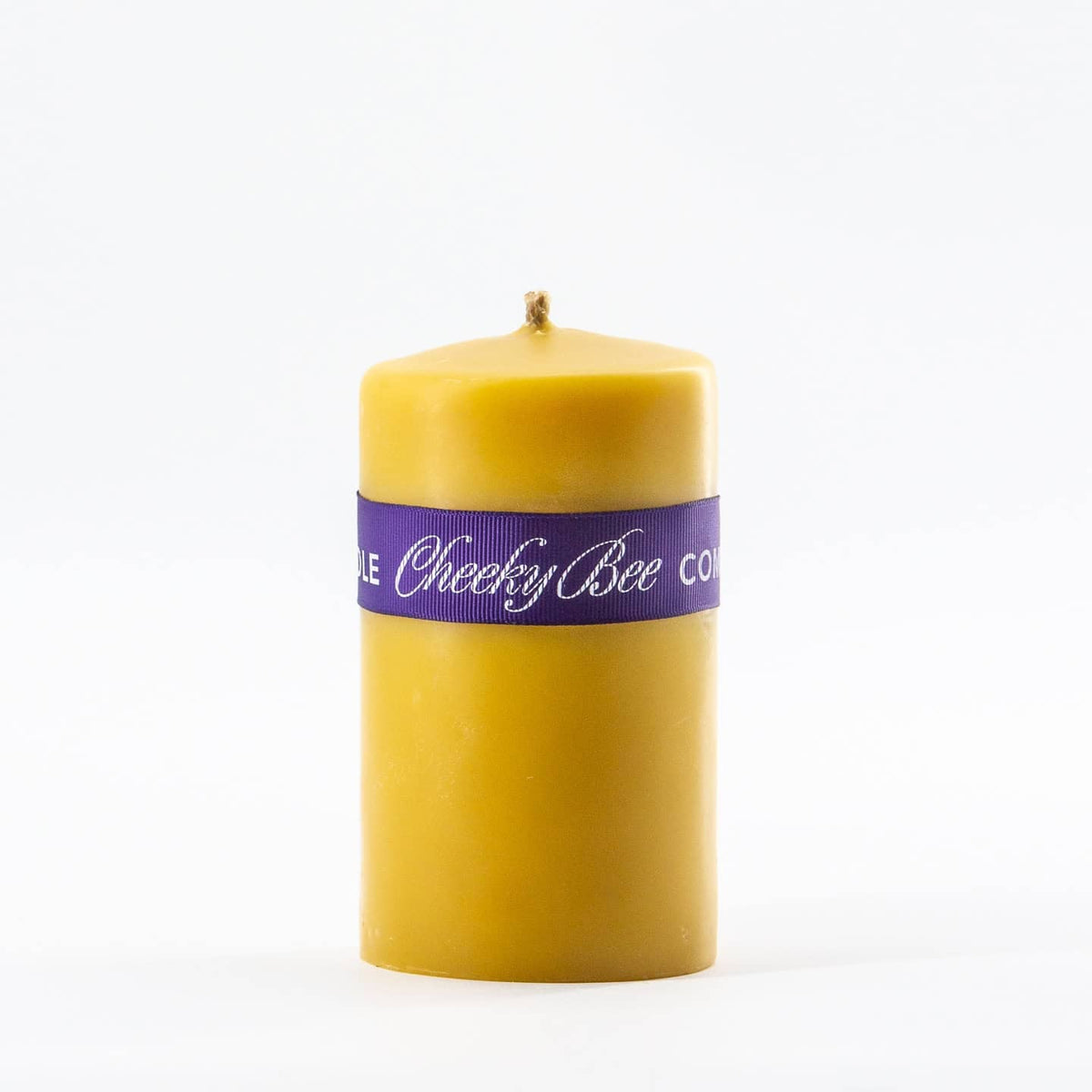 Gold Pillar Beeswax Candle 4" x 6"