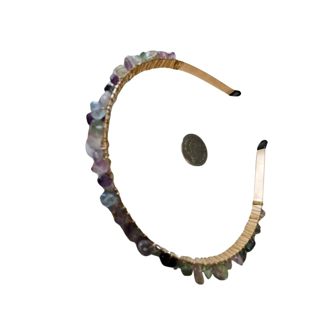 Double row crystal headband