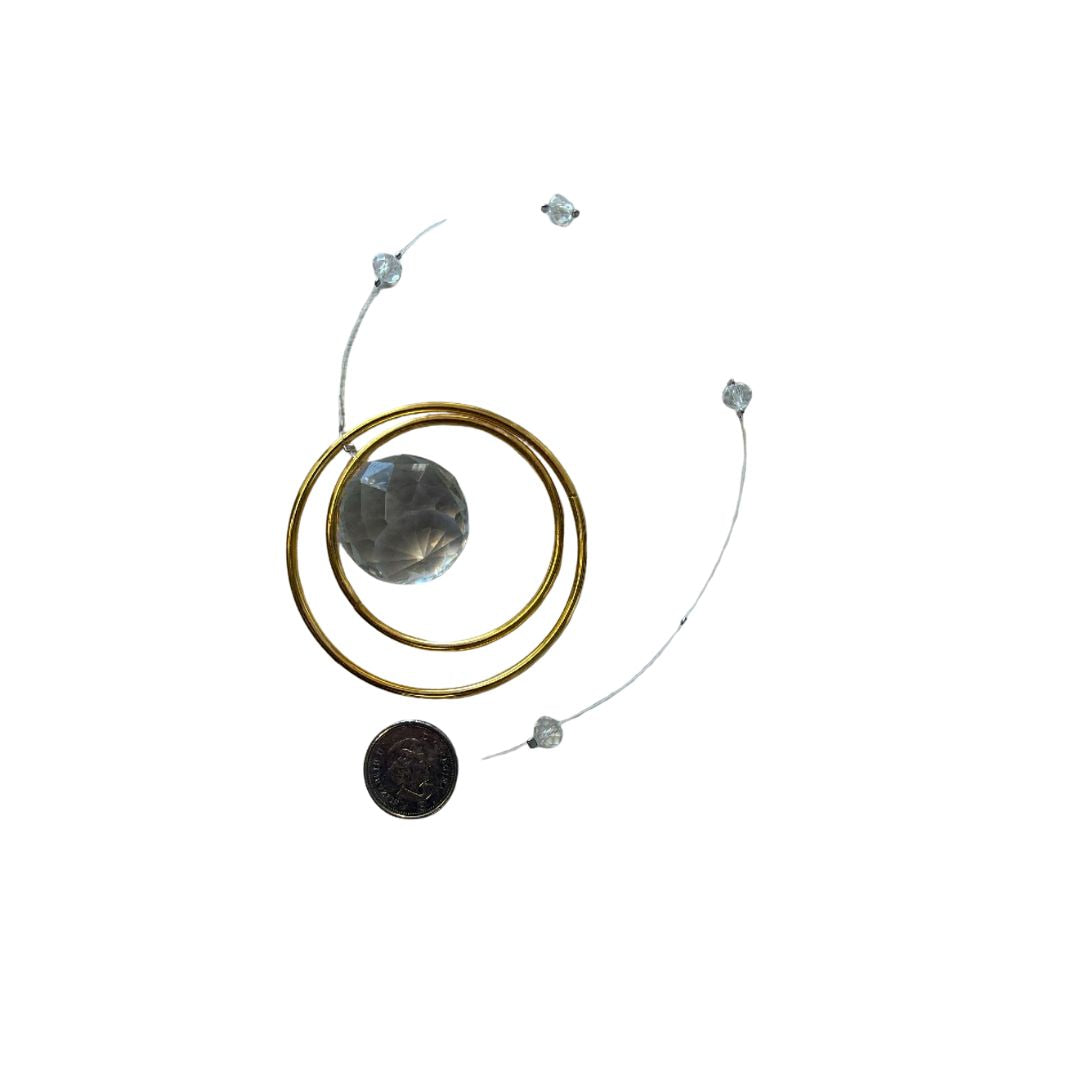 Suncatcher, Large Prism Surrounded By Gold-coloured Hoops
