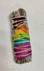 White Sage Stick with Chakra Rose Petals