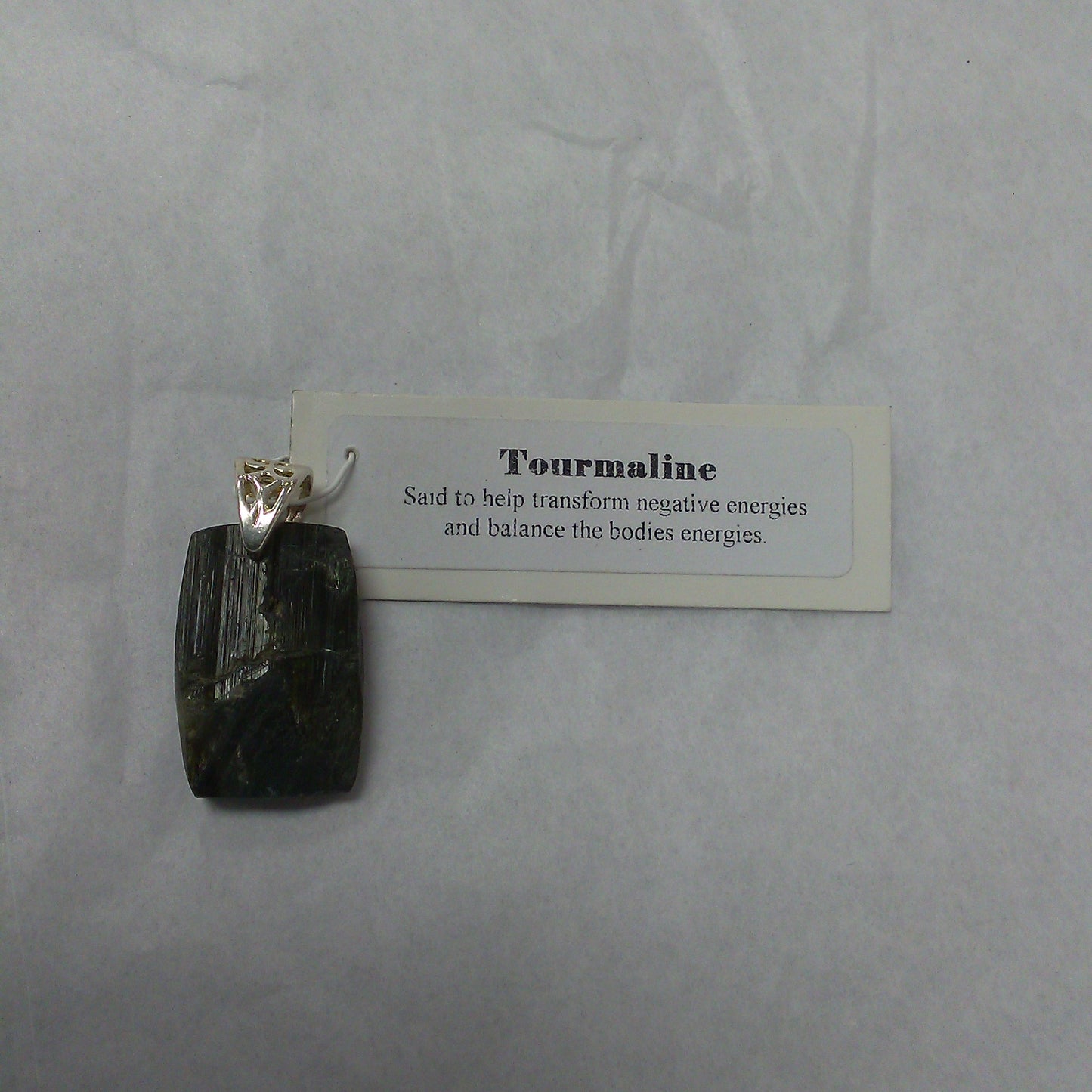 black Tourmaline Pendant Square Rough